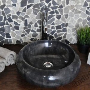 InduStone kamienna umywalka nablatowa DN-P black