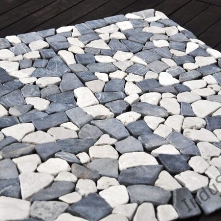 InduStone Mozaika Kamienna GREY & WHITE SQUARE szaro biała łamana 30×30  (4)