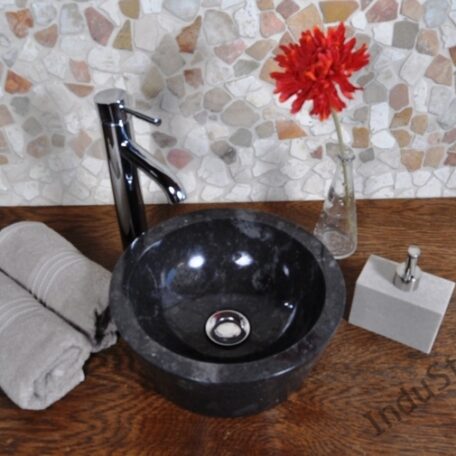 InduStone umywalka kamienna LY-P black 30 x 15 (4)