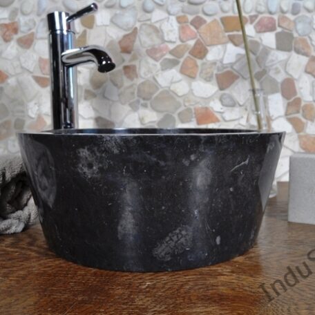 InduStone umywalka kamienna LY-P black 30 x 15 (6)
