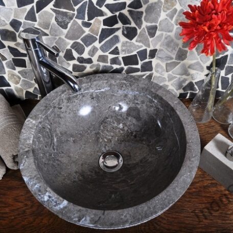 InduStone umywalka kamienna nablatowa KC-D grey (5)