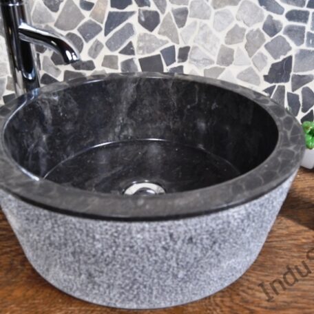 InduStone umywalka kamienna nablatowa LY-D black (3)