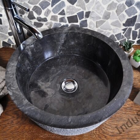 InduStone umywalka kamienna nablatowa LY-D black (5)
