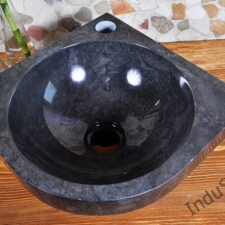 InduStone umywalka kamienna nablatowa narożna CORNER black 30 cm (1)