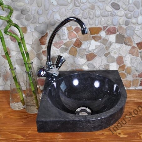 InduStone umywalka kamienna nablatowa narożna CORNER black 30 cm (2)