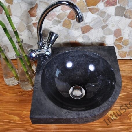 InduStone umywalka kamienna nablatowa narożna CORNER black 30 cm (4)