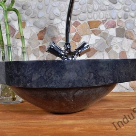 InduStone umywalka kamienna nablatowa narożna CORNER black 30 cm (6)