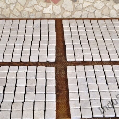 InduStone Mozaika Kamienna WHITE Square biała kostka 30×30 4
