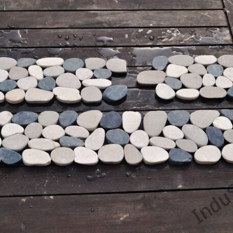 InduStone mozaika kamienna CUTTING MIX Interlock biało czarno beżowa otoczaki cięte dekor 30 x 10 cm (5)