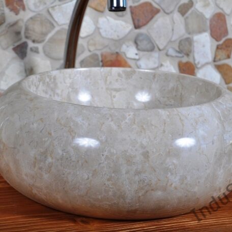 InduStone umywalka kamienna nablatowa DN-P cream 30 cm (1)