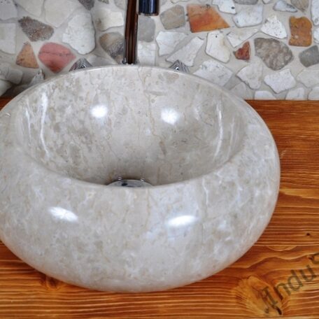 InduStone umywalka kamienna nablatowa DN-P cream 30 cm (2)