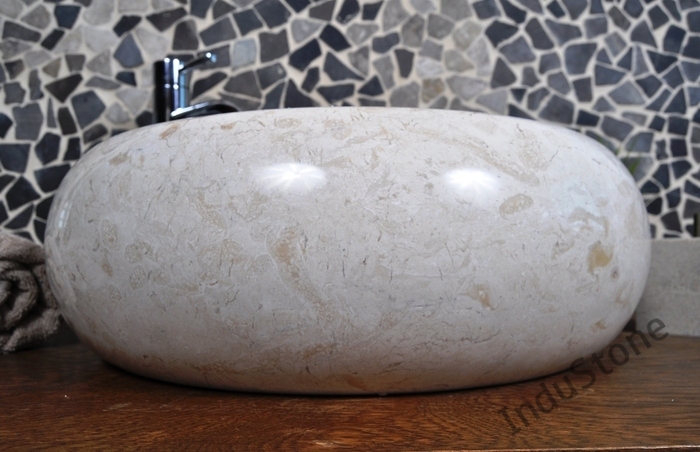 InduStone umywalka kamienna nablatowa DN-P cream 45 cm  (5)