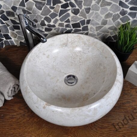 InduStone umywalka kamienna nablatowa DN-P cream 45 cm  (7)