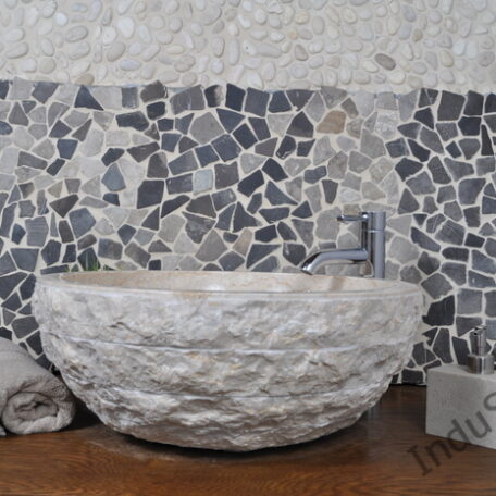 InduStone umywalka kamienna nablatowa KC-M cream 50 cm (4)