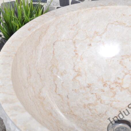 InduStone umywalka kamienna nablatowa KC-M cream 50 cm (7)