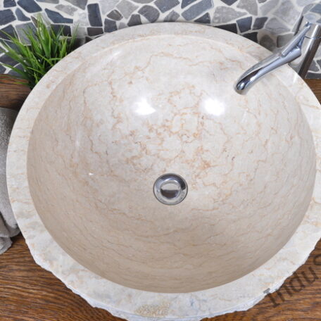 InduStone umywalka kamienna nablatowa KC-M cream 50 cm (8)