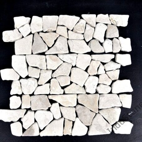 Industone mozaika kamienna white biała Interlock łama dekor 30 x 10 (3)
