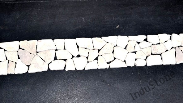 Industone mozaika kamienna white biała Interlock łama dekor 30 x 10 (4)