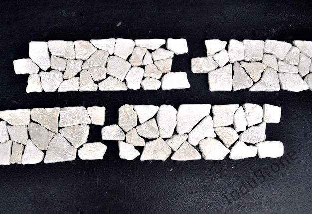 Industone mozaika kamienna white biała Interlock łama dekor 30 x 10 (6)