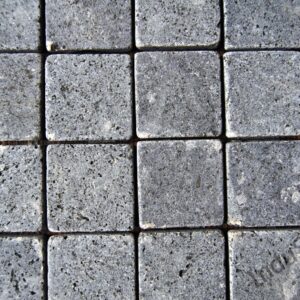 InduStone Mozaika Kamienna na siatce BLACK SQUARE czarna kostka 5×5