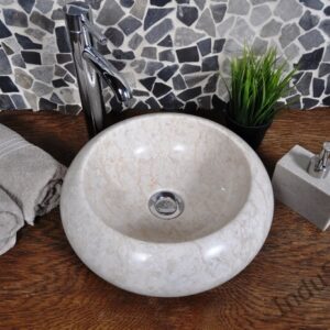 InduStone kamienna umywalka nablatowa DN-P cream 35 cm C